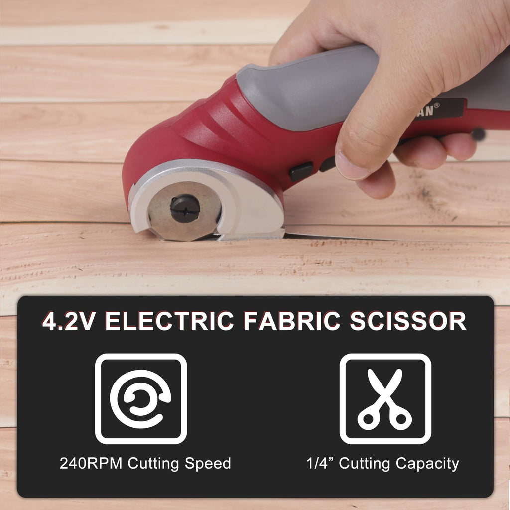 Cordless Electric Scissors 4V Rechargeable Box Cutter for Cardboard Fabric Leather with Safety Lock zrendora