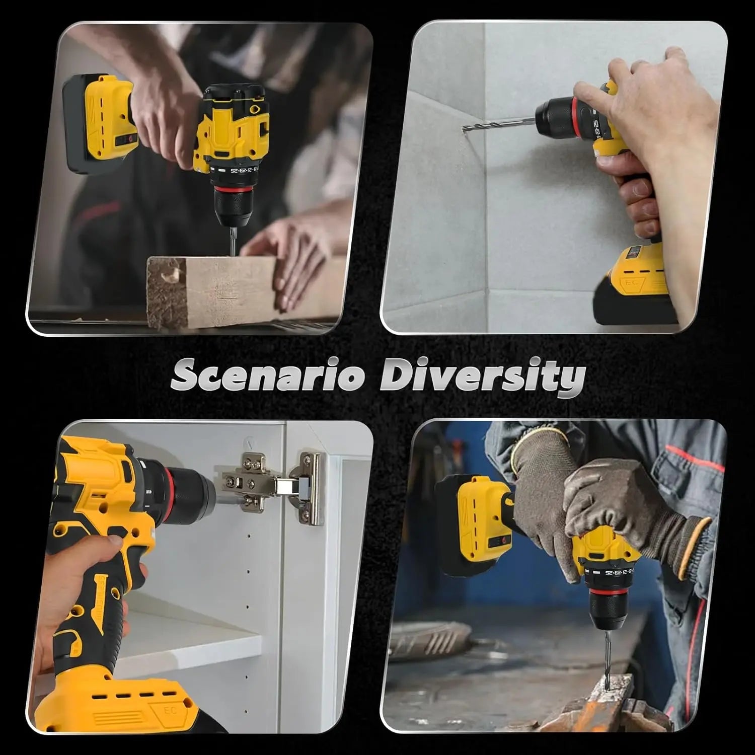 Cordless Drill Driver Compatible with Dewalt 20V Battery Brushless Two Speed zrendora