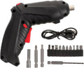 Cordless Rechargeable Screwdriver Set Compact Electric Drill with LED Light zrendora