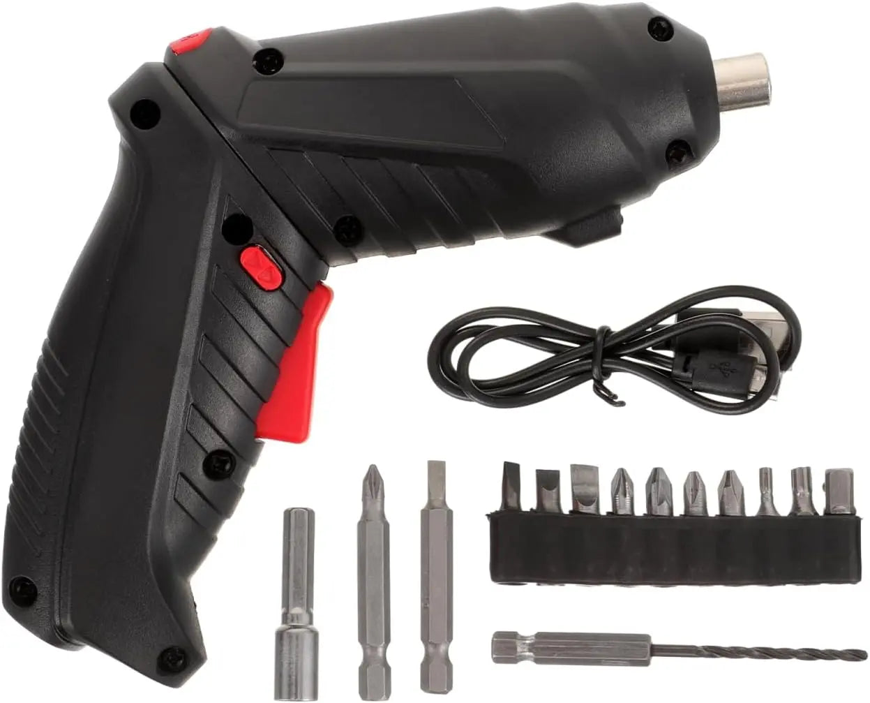 Cordless Rechargeable Screwdriver Set Compact Electric Drill with LED Light zrendora