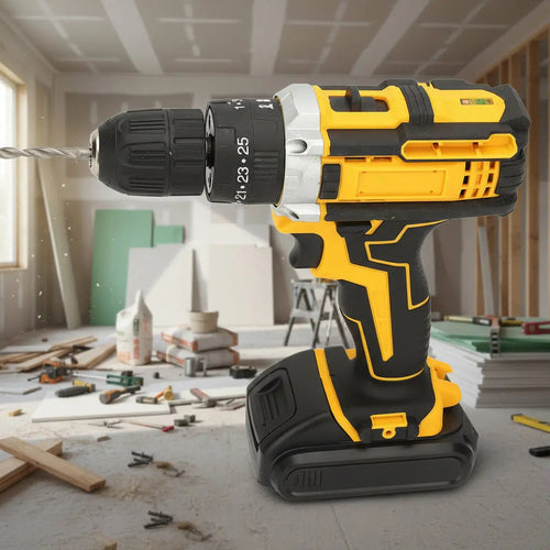 21V Lithium Cordless Drill Driver Kit with Two Batteries and Charger zrendora